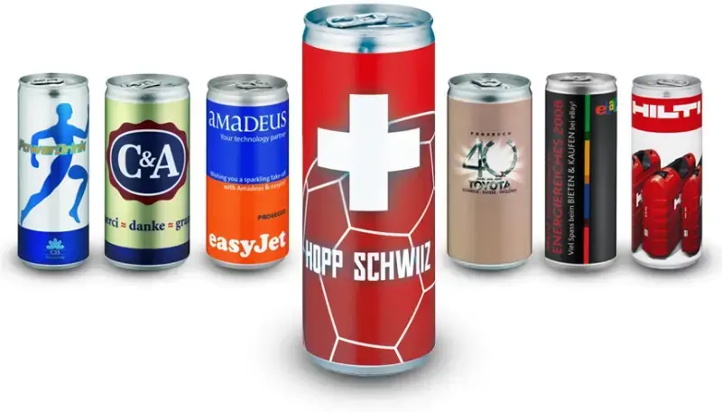 Personalisierte Energy Drink Dose mit Logo – Werbegetränke Schweiz ab 504 Stück